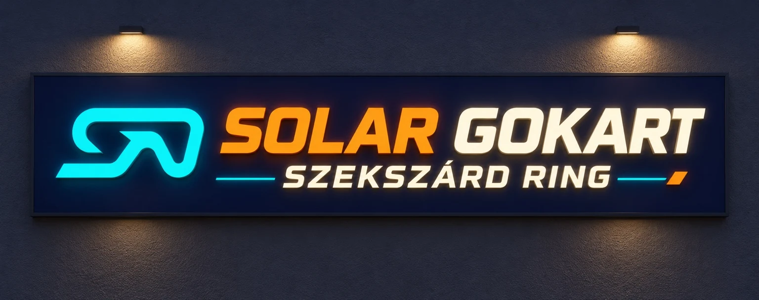 Világító Solar Gokart Szekszárd Ring falitábla látványterve